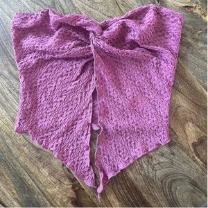 Front Twist Tube Top Knitted Material